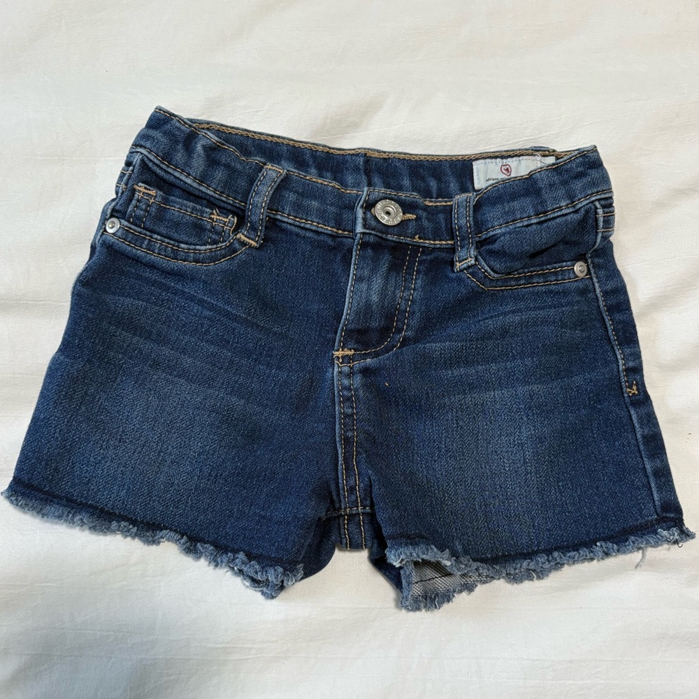 AG Adriano Goldschmied Girls Denim Cutoff Shorts | Size 4T | Raw-Hem Designer